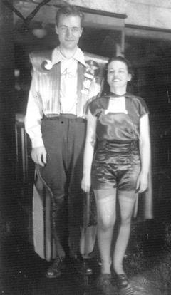 Ackerman and Moro in costume at the first Worldcon.